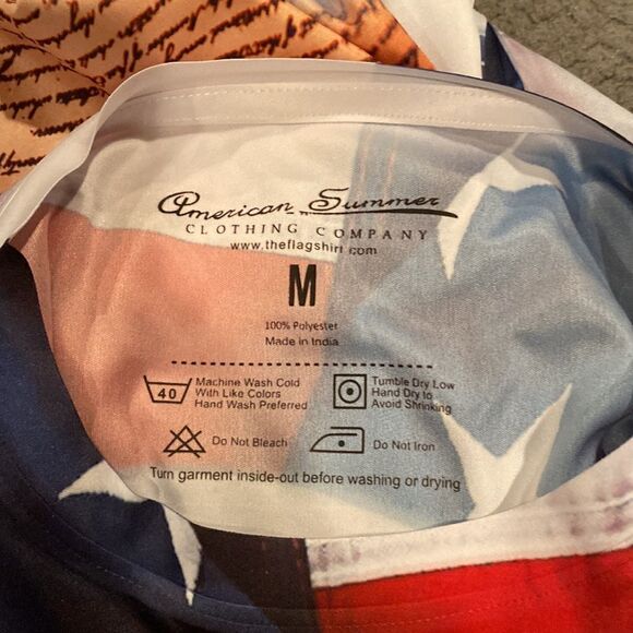 American Summer Flag Shirt Size Medium Short Sleeve - Picture 6 of 9